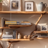 Aurelthorn Sculpted Solid Wood Console Table with Shelves - Timberustic Console Table with Shelves