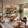 Aurelthorn Sculpted Solid Wood Console Table with Shelves Teak - Timberustic Console Table with Shelves