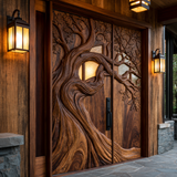 Aurelthorn Sculpted Solid Wood Double Door