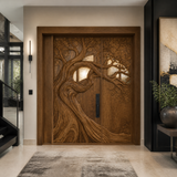 Aurelthorn Sculpted Solid Wood Double Door