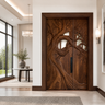 Aurelthorn Sculpted Solid Wood Double Door