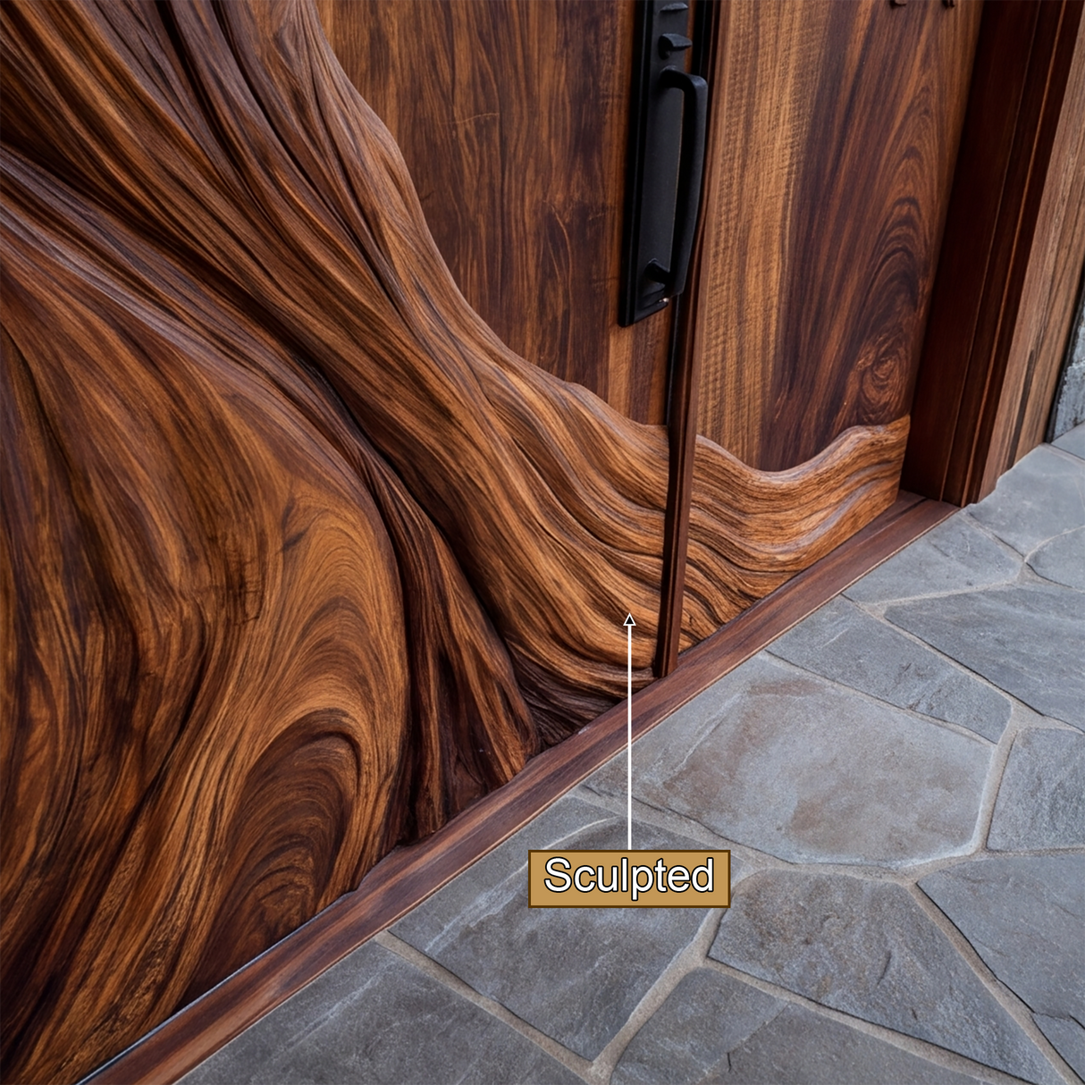 Aurelthorn Sculpted Solid Wood Double Door
