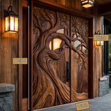 Aurelthorn Sculpted Solid Wood Double Door