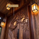 Aurelthorn Sculpted Solid Wood Double Door