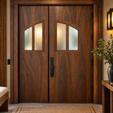 Aurelthorn Sculpted Solid Wood Single Door With Panel - Timberustic Door