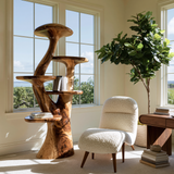 Auremyc Sculpted Solid Wood Mushroom Bookshelf