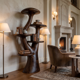 Auremyc Sculpted Solid Wood Mushroom Bookshelf