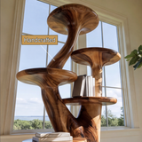 Auremyc Sculpted Solid Wood Mushroom Bookshelf