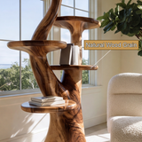 Auremyc Sculpted Solid Wood Mushroom Bookshelf
