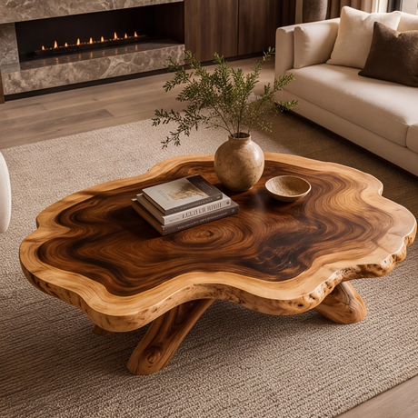 Aurevane Handcrafted Solid Wood Coffee Table