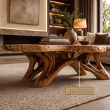 Aurevane Handcrafted Solid Wood Coffee Table