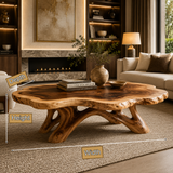 Aurevane Handcrafted Solid Wood Coffee Table