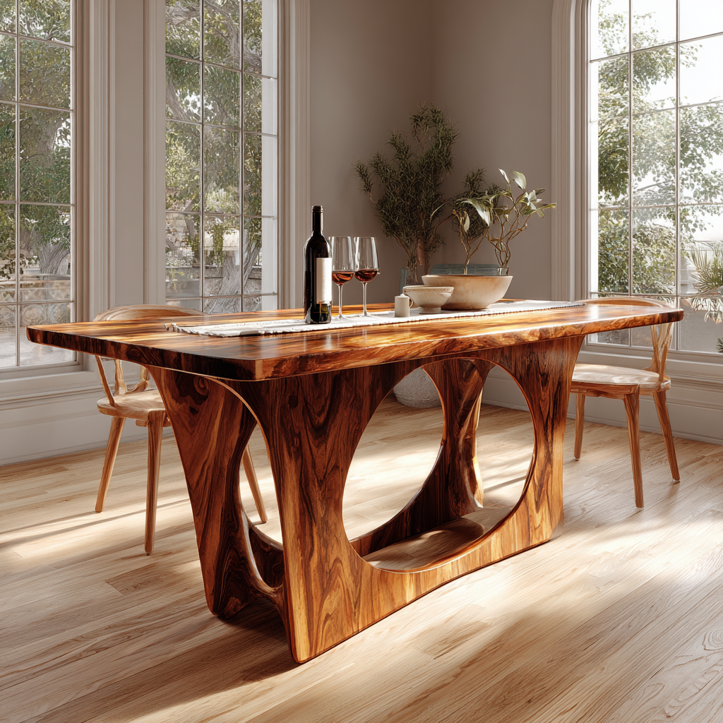 Aurevane Sculpted Solid Wood Dining Table - Timberustic Dining Table