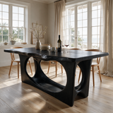 Aurevane Sculpted Solid Wood Dining Table Black - Timberustic Dining Table