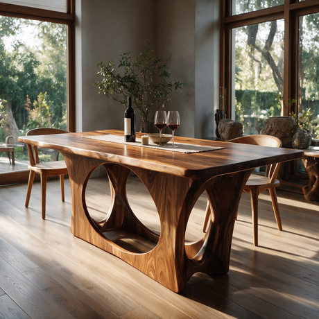 Aurevane Sculpted Solid Wood Dining Table Brown - Timberustic Dining Table