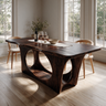 Aurevane Sculpted Solid Wood Dining Table Dark Walnut - Timberustic Dining Table