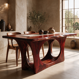 Aurevane Sculpted Solid Wood Dining Table Mahogany - Timberustic Dining Table