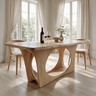 Aurevane Sculpted Solid Wood Dining Table Natural Oak - Timberustic Dining Table