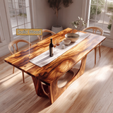 Aurevane Sculpted Solid Wood Dining Table - Timberustic Dining Table