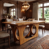 Aurevane Sculpted Solid Wood Dining Table Teak - Timberustic Dining Table