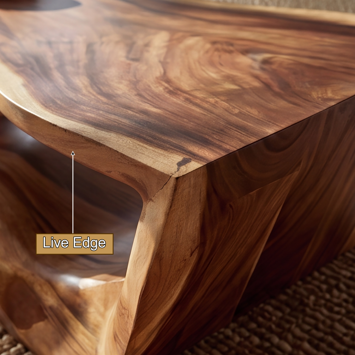 Aurevian Sculpted Solid Wood Coffee Table SPA214560 - Timberustic Coffee Table