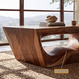Aurevian Sculpted Solid Wood Coffee Table SPA214560 - Timberustic Coffee Table