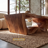 Aurevian Sculpted Solid Wood Coffee Table SPA214560 - Timberustic Coffee Table
