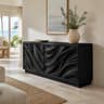 Aurevian Sculpted Solid Wood Sideboard Cabinet