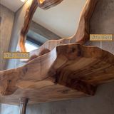 Aurevik Live Edge Solid Wood Floating Bathroom Vanity with Integrated Sink