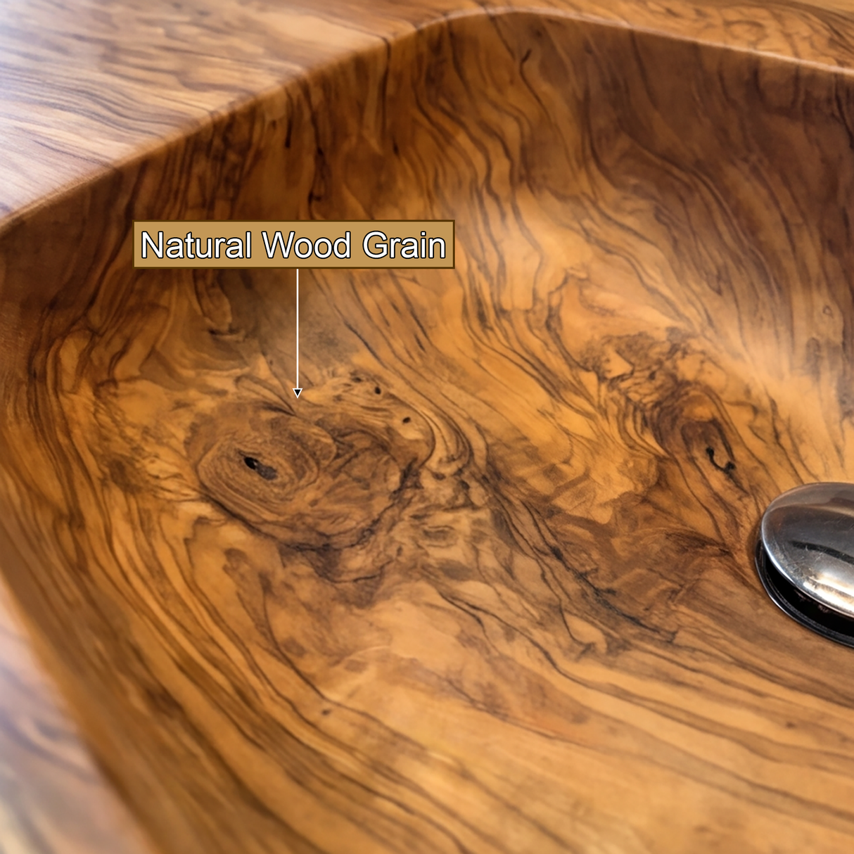 Aurevik Live Edge Solid Wood Floating Bathroom Vanity with Integrated Sink