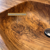 Aurevik Live Edge Solid Wood Floating Bathroom Vanity with Integrated Sink