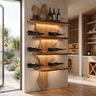 Aurevik Live Edge Solid Wood Floating Wine Shelf SPA290525 Natural Oak - Timberustic Floating Wine Shelf