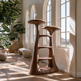 Aurevon Sculpted Solid Wood Mushroom Bookshelf