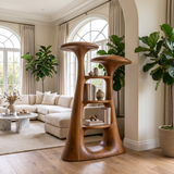 Aurevon Sculpted Solid Wood Mushroom Bookshelf