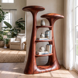 Aurevon Sculpted Solid Wood Mushroom Bookshelf