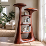 Aurevon Sculpted Solid Wood Mushroom Bookshelf