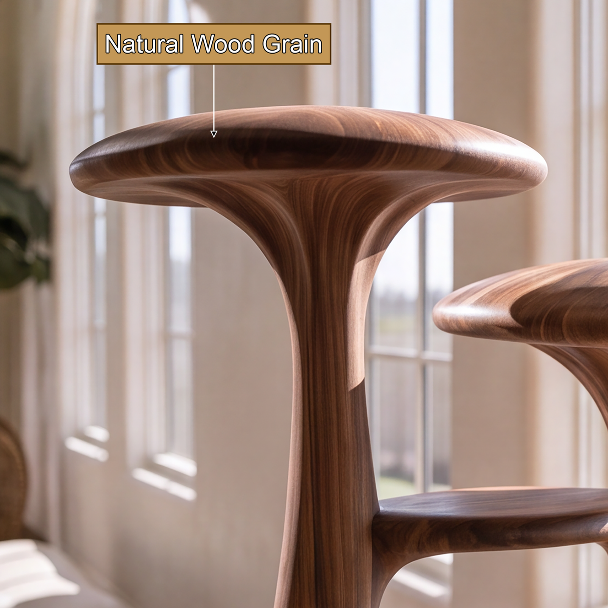 Aurevon Sculpted Solid Wood Mushroom Bookshelf