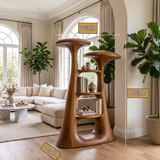 Aurevon Sculpted Solid Wood Mushroom Bookshelf