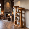 Aurevon Sculpted Solid Wood Mushroom Bookshelf