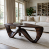 Aurevyn Sculpted Solid Wood Coffee Table Dark Walnut - Timberustic Coffee Table