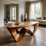 Aurevyn Sculpted Solid Wood Coffee Table Teak - Timberustic Coffee Table