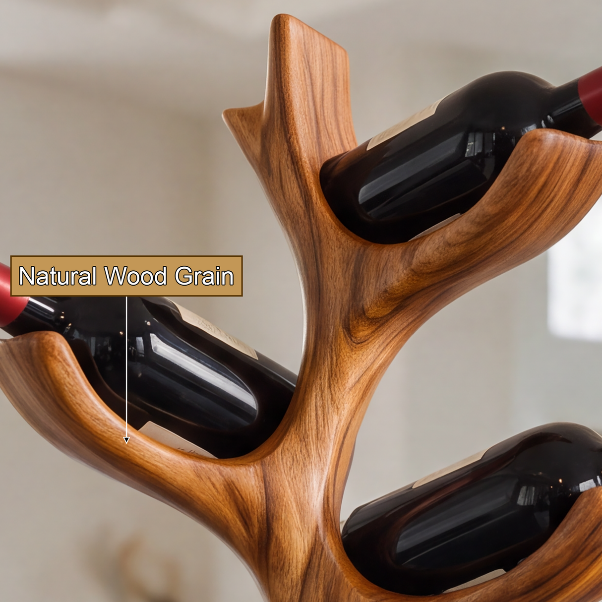 Aurevyn Sculpted Solid Wood Wine Rack