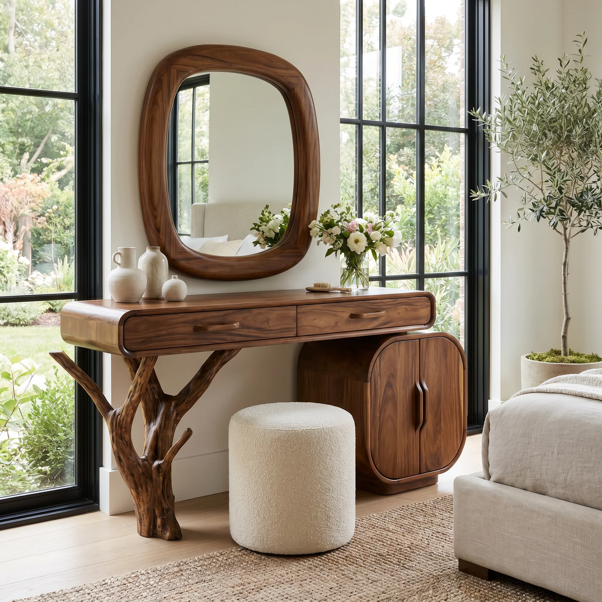 Branwyll Rootform Solid Wood Cosmetic Table