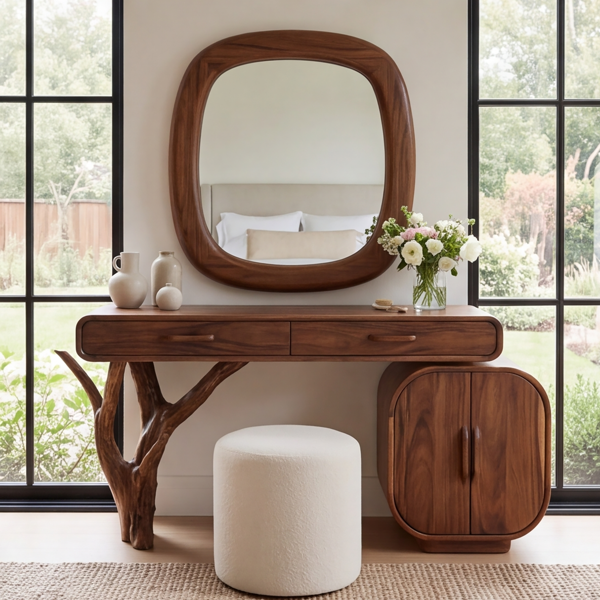 Branwyll Rootform Solid Wood Cosmetic Table