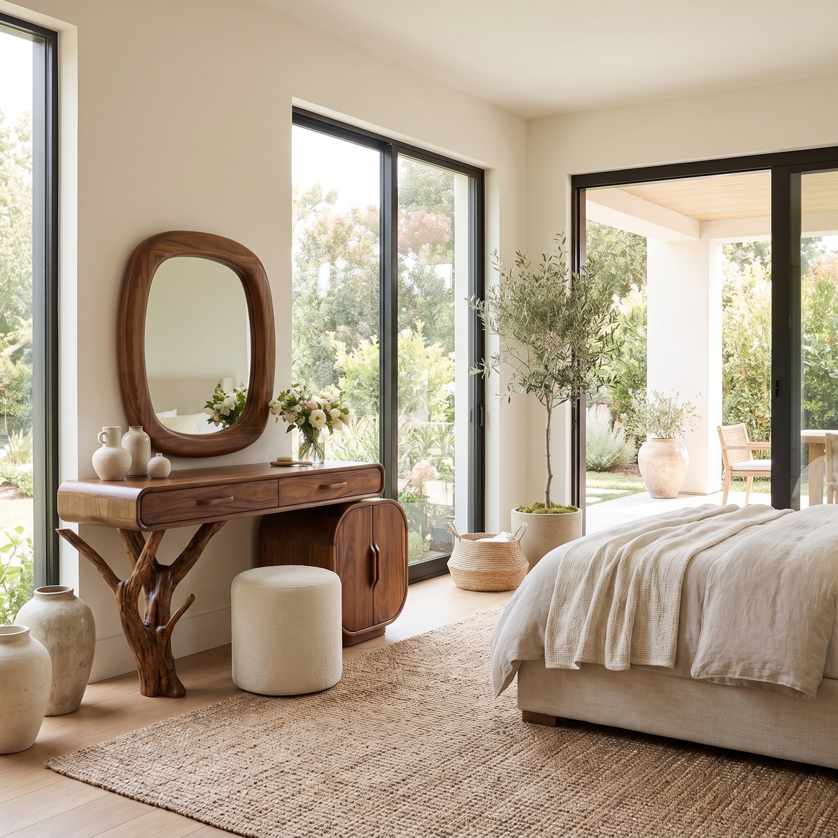 Branwyll Rootform Solid Wood Cosmetic Table