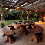 Bravora Handcrafted Solid Wood Outdoor Dining Table - Timberustic Dining Table