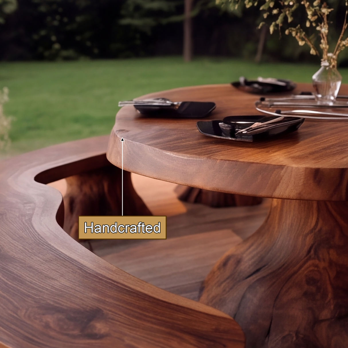 Bravora Handcrafted Solid Wood Outdoor Dining Table - Timberustic Dining Table