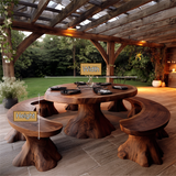 Bravora Handcrafted Solid Wood Outdoor Dining Table - Timberustic Dining Table