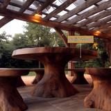 Bravora Handcrafted Solid Wood Outdoor Dining Table - Timberustic Dining Table