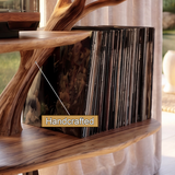 Bravora Sculpted Solid Wood Record Player Stand SPA893646 - Timberustic Record Player Stand With Storage